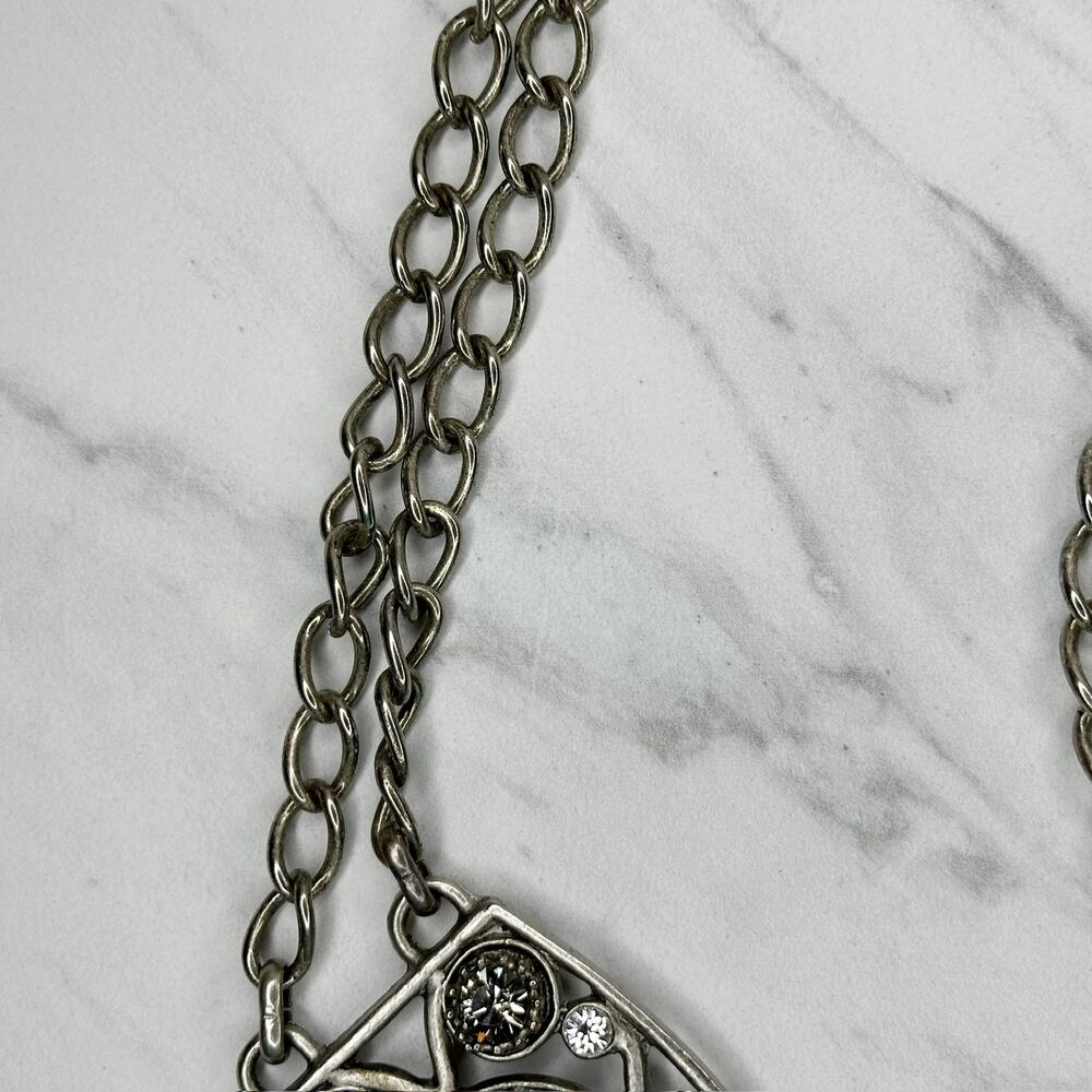 Abalone Shell Rhinestone Statement Chain Link Bel… - image 6